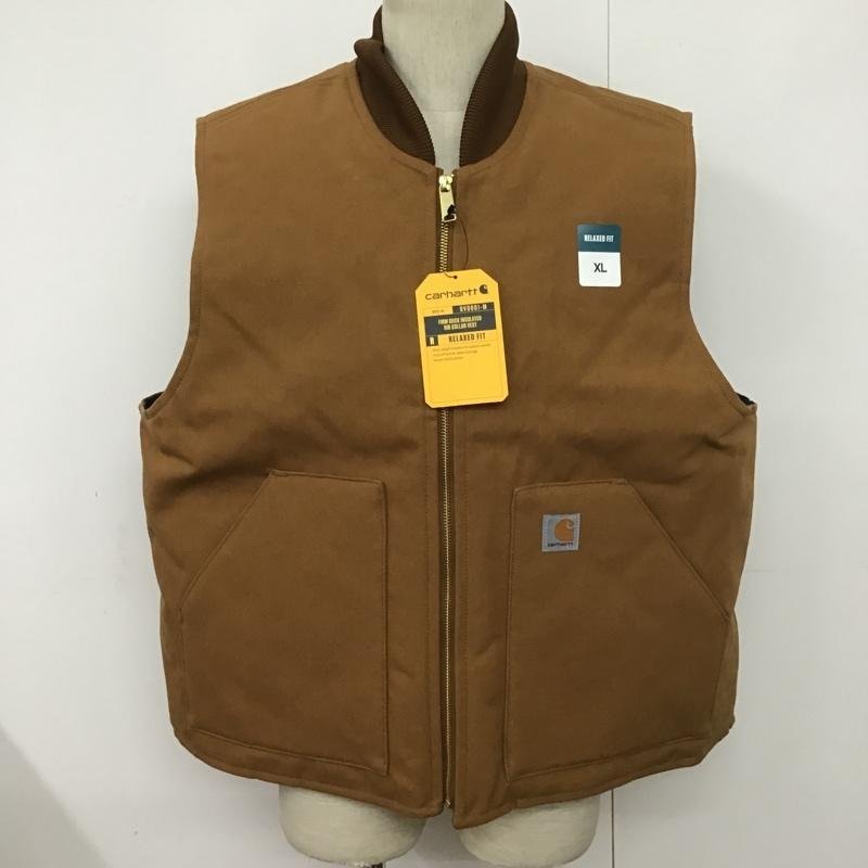 Carhartt XL カーハート ベスト ベスト OV0001 Duck Insulates Rib Collar Vest タグ付き Vest 茶 / ブラウン / 10080128