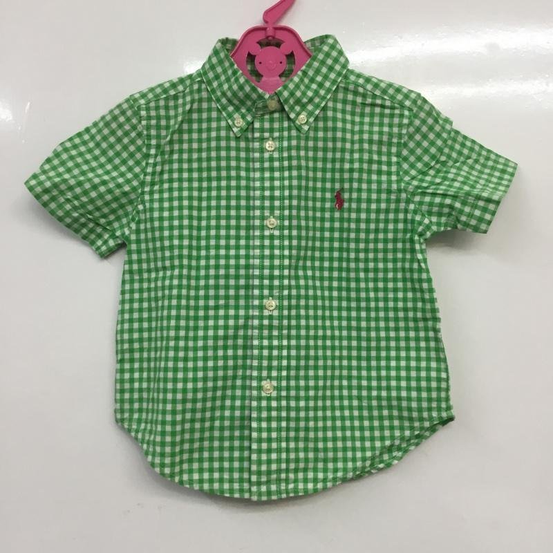 RALPHLAUREN 24M ラルフローレン シャツ、ブラウス 半袖 Shirt Blouse 白 / ホワイト / X 薄緑 / ライトグリーン / 10068173_画像1