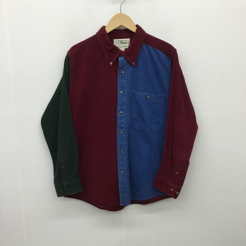 L.L.Bean XL エルエルビーン シャツ、ブラウス 長袖 00s クレイジー パターン コーデュロイ Shirt Blouse 10083175_画像1