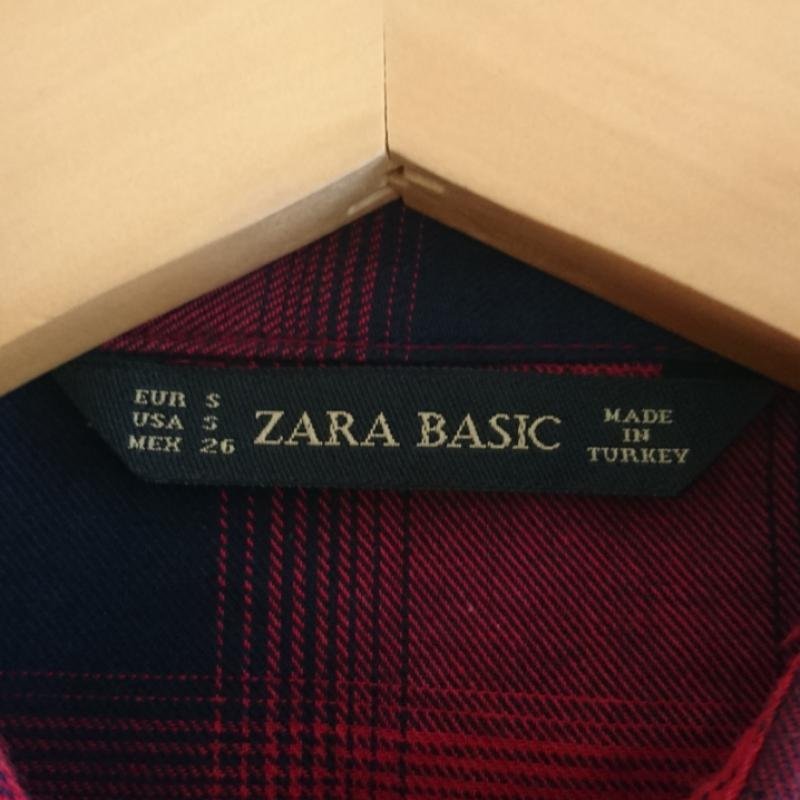 ZARA BASIC S ザラベーシック シャツ、ブラウス 長袖 Shirt Blouse 赤 / レッド / X 紺 / ネイビー / 10016665_画像4