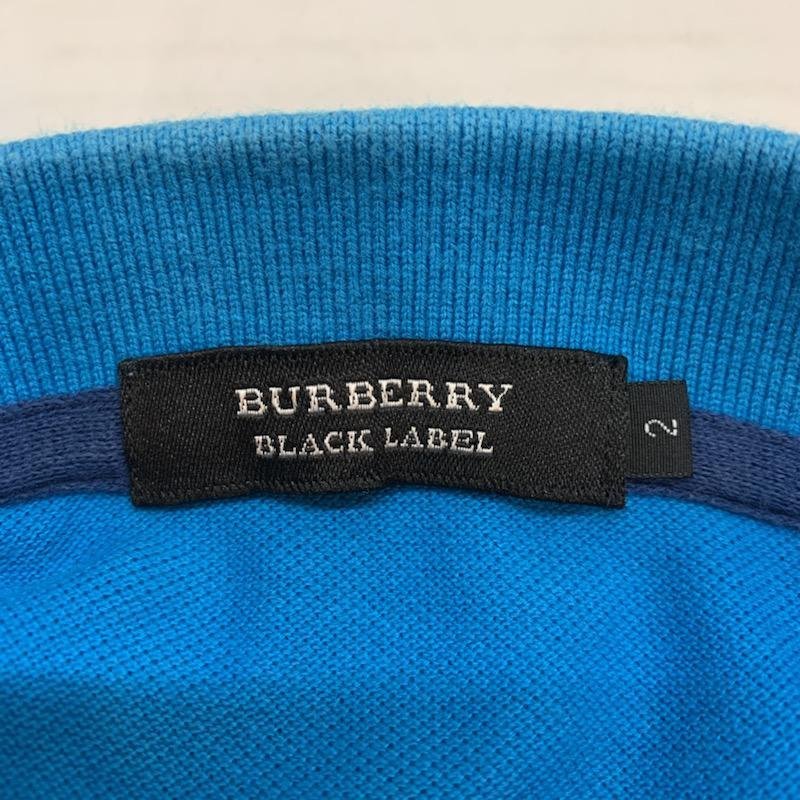 BURBERRY BLACK LABEL 2 バーバリーブラックレーベル ポロシャツ 半袖 ワンポイント 無地 Polo Shirt 水色 / ライトブルー / 10026074_画像9