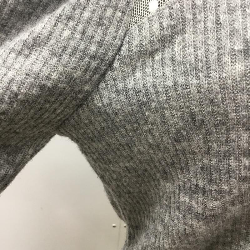 Heather 表記無し ヘザー ニット、セーター 長袖 無地 ドット フリル Knit Sweater 白 / ホワイト / X 灰 / グレー / 10031988_画像6