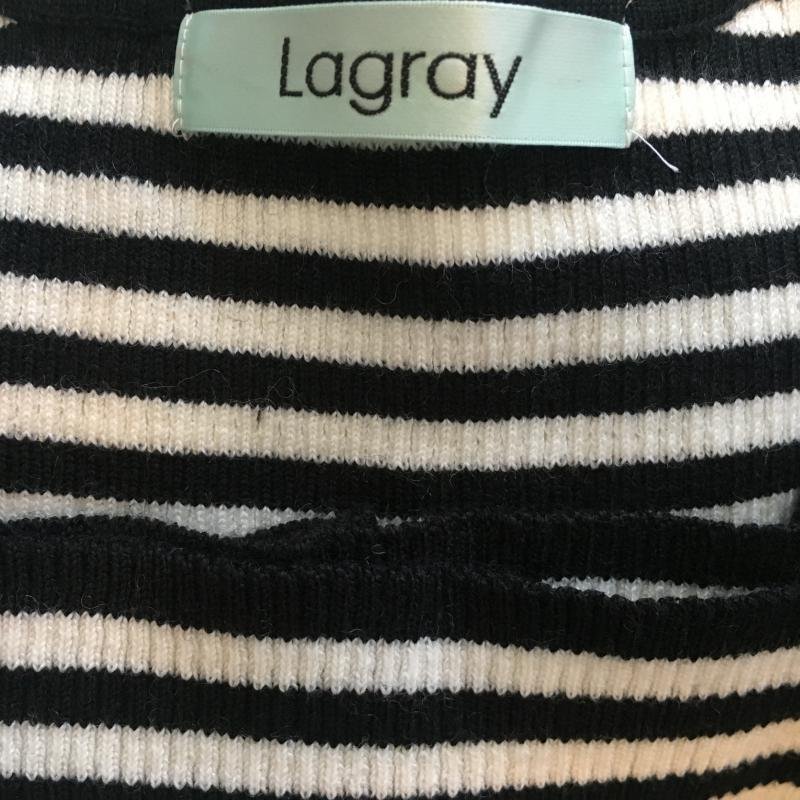 Lagray 36 ラグレー カットソー 長袖 Cut and Sewn 黒 / ブラック / X 白 / ホワイト / 10007592_画像3