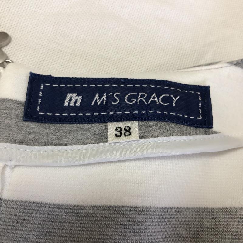 M'S GRACY 38 エムズグレイシー ワンピース ひざ丈スカート One-Piece Medium Skirt 白 / ホワイト / X 灰 / グレー / 10008504_画像3