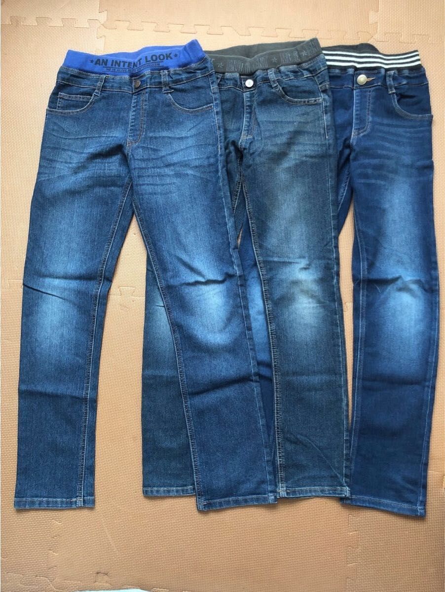 男の子 150 ジーンズ 3点 デニムパンツ ウエストゴム|PayPayフリマ