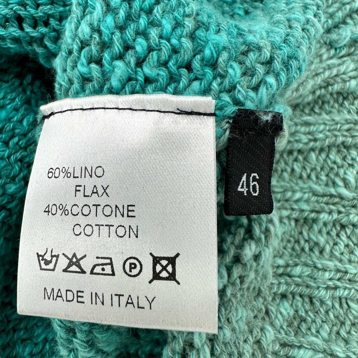 A929■新品タグ付き ■roberto collina ロベルトコリーナ■コットンリネン　カーディガン■46サイズ　SEA GREEN メンズ　上着　ジャケット_画像6