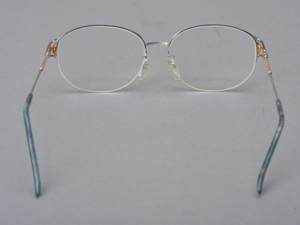 100円～ 新品同様 PARIS MIKI パリミキ 眼鏡 AU-160J K18 総重量21.7g 度入り チタン サファイア #60※1011-12/k.c_画像4