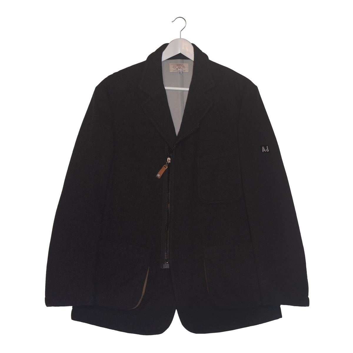 人気TOP ARMANI JEANS 90's vintage zip up wool jacket 50 charcoal