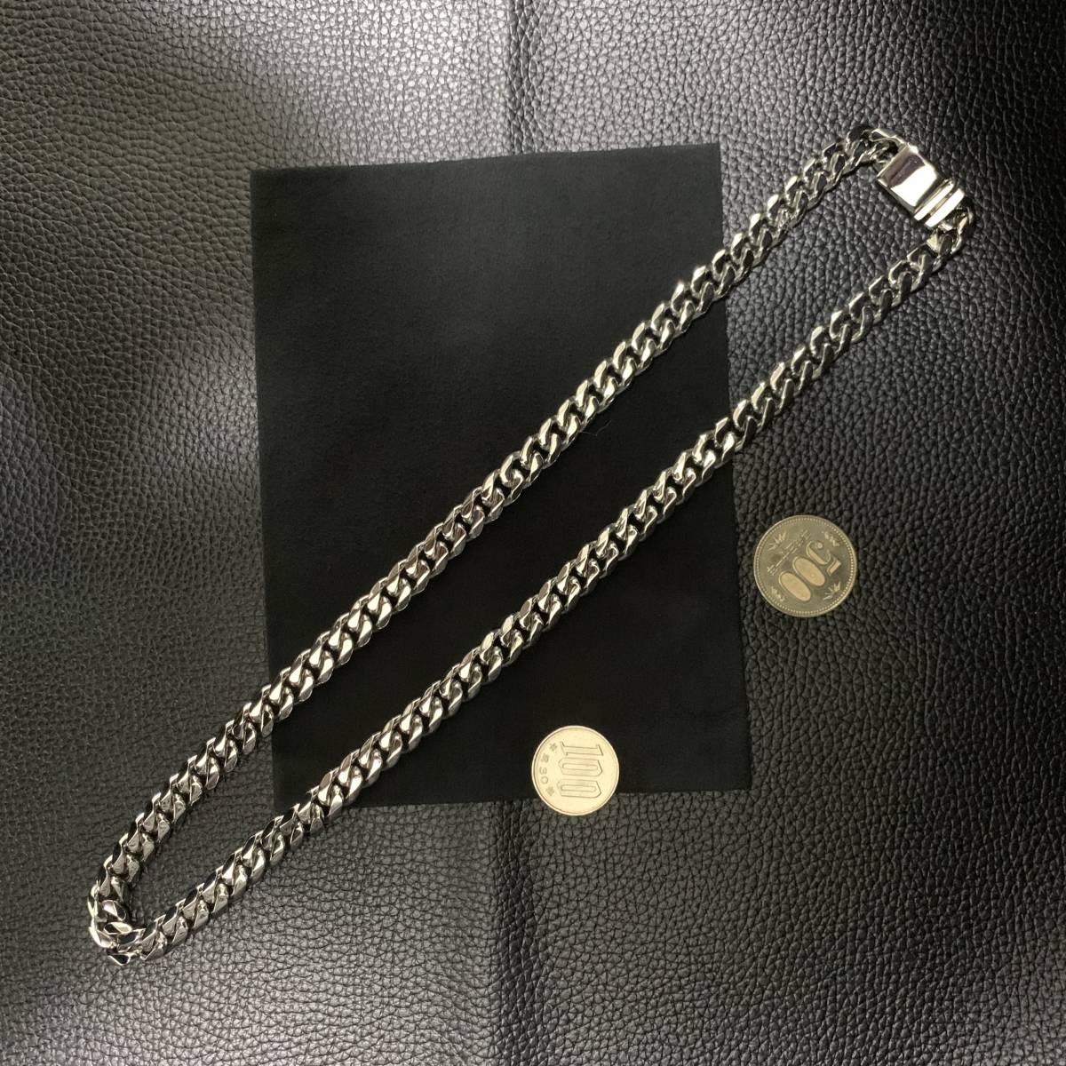 美品 特別製 シルバー925 喜平 マイアミ チェーン メンズ ネックレス 8