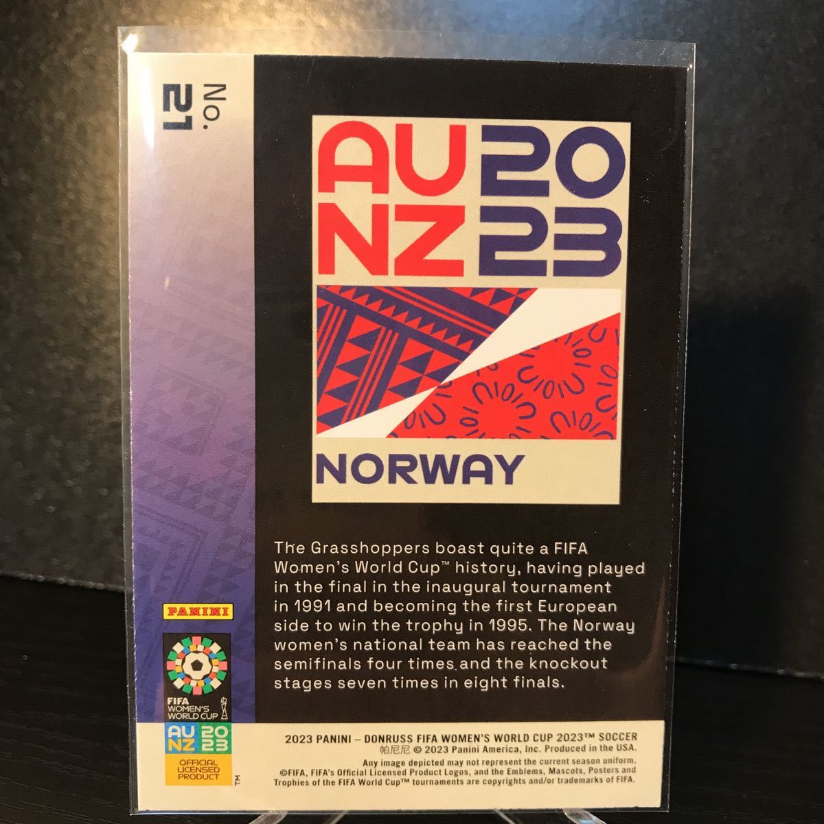 【Norway Team Badges /CASE HIT】 2023 Panini Donruss FIFA Woman's World Cup Soccer Team Badges SSP Insert ケースヒット　ノルウェー_画像2