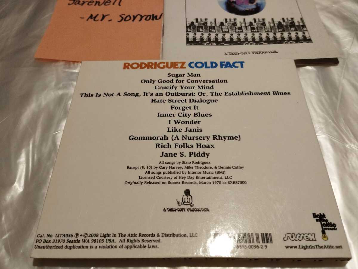 RODRIGUEZ Cold Fact 輸入盤CD シクスト・ロドリゲス Sixto Rodriguez Sugar Man シュガーマン 奇跡に愛された男_画像4