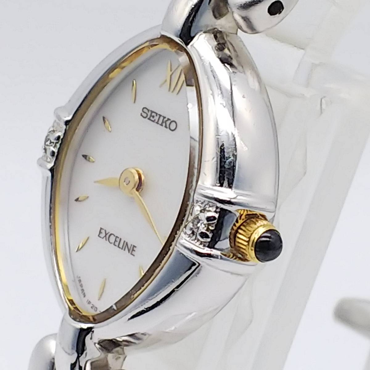 送料無料【電池交換済】★セイコー★SEIKO★エクセリーヌ★EXCELINE★シェル★2Pダイヤ★1F20-6B60★レディース/腕時計/アナログ/クォーツ_画像5