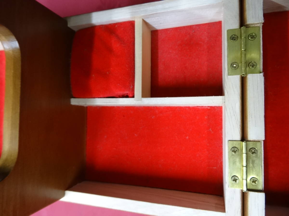 木製　ソーイングボックス　裁縫箱　小物入　サイズ約25×14高さ持ち手含まず12cm　ek-286gyy2_画像6