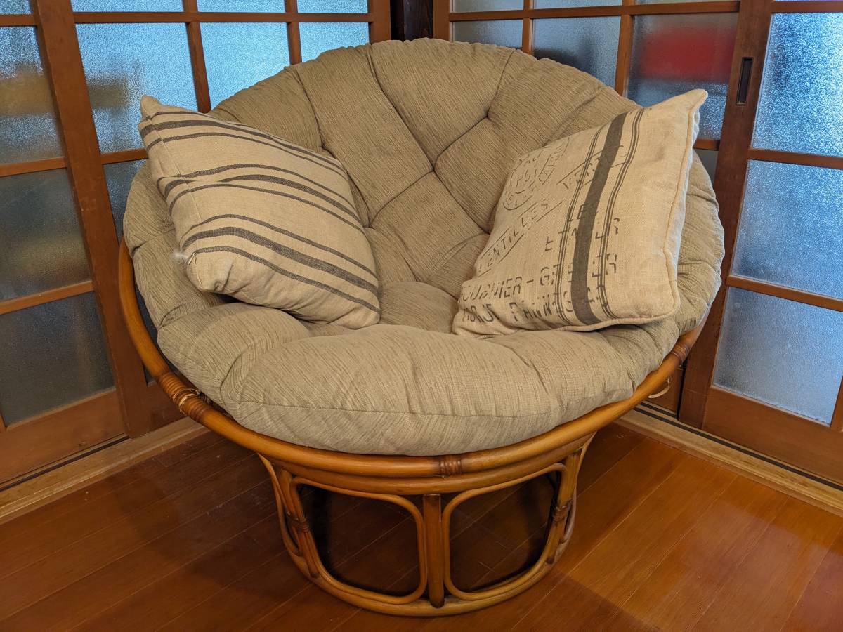 クッション付き】ACME Furniture WICKER EASY CHAIR アクメファニチャー ウィッカー イージー チェア ラタン 杢 1人用 ソファ ファブリック