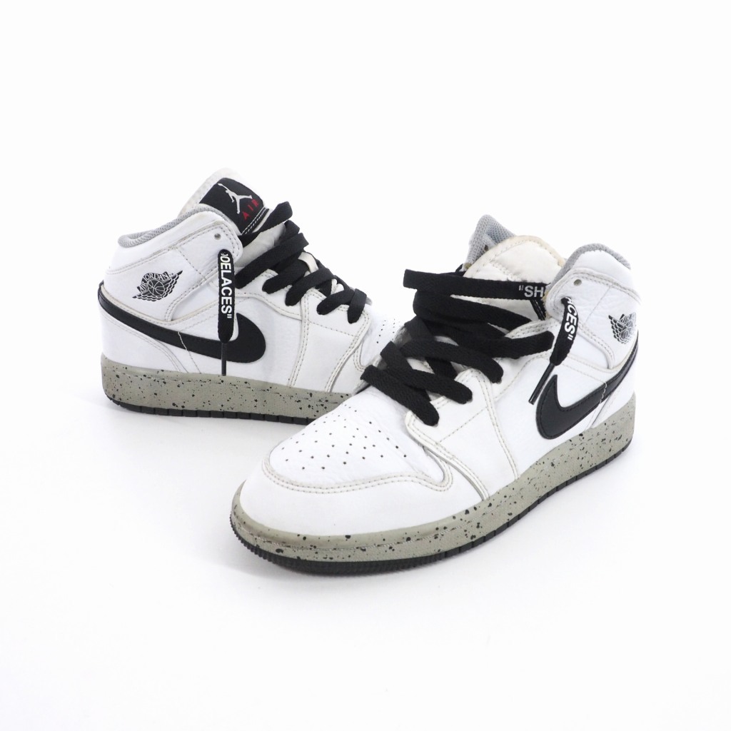 ナイキ NIKE Jordan 1 Mid エアジョーダン1 ミッド US5Y 23.5cm WHITE CET (GS) ホワイト セット (GS) 554725-115 レディース_画像1