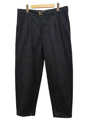 カラー kolor 19AW Garmet Dye Chiocloth Trousers チノクロス テーパード トラウザー パンツ ネイビー 3【ブランド古着ベクトル】231012●_画像1