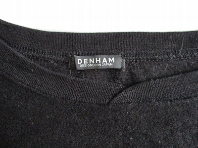 デンハム DENHAM 23SS フットボールパイルTシャツ 7分袖 カットソー ブラック M メンズ_画像3