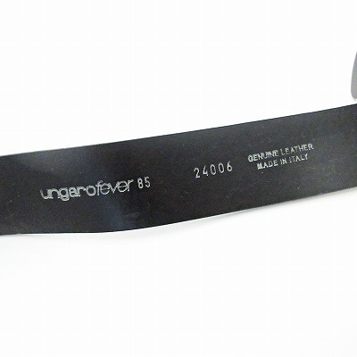  Ungaro fi- bar ungaro fever belt top type leather Stone Logo 5 hole black silver 85 1011 lady's 