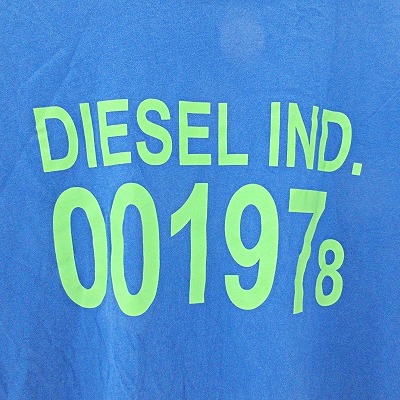 ディーゼル DIESEL Tシャツ カットソー 半袖 ロゴ プリント 青 L 国内正規品 1026 メンズ_画像3