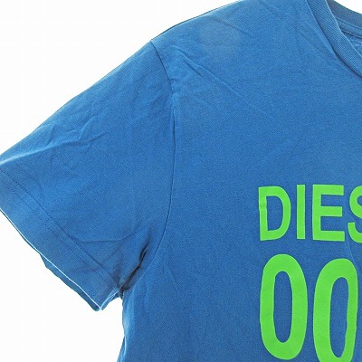 ディーゼル DIESEL Tシャツ カットソー 半袖 ロゴ プリント 青 L 国内正規品 1026 メンズ_画像4