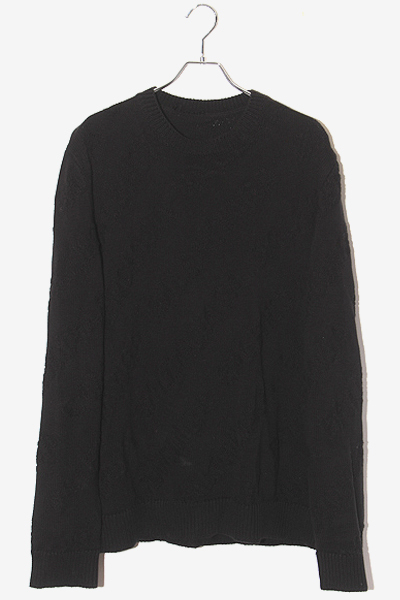 BALENCIAGA バレンシアガ イタリア製 ロゴ ジャガード オーバーサイズ コットン ニット セーター S BLACK ブラック 599870 /● メンズ