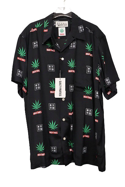 ワコマリア WACKO MARIA 20SS HIGHTIMES HAWAIIAN SHIRT S/S ハイタイムズ ハワイアン 半袖 レーヨン シャツ ブラック L 231014 メンズ