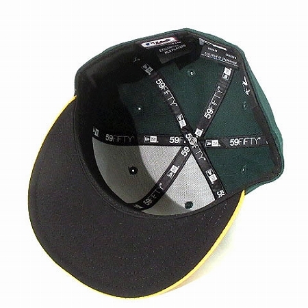 ニューエラ NEW ERA 59FIFTY 5950 MLB オークランドアスレチックス ベースボールキャップ 帽子 バイカラー 緑 黄 7 1/8 56.8cm メンズ_画像6