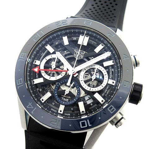 タグホイヤー TAG HEUER カレラ キャリバー ホイヤー02 クロノグラフ GMT 自動巻き メンズ 腕時計 CBG2A1Z.FT6157 美品