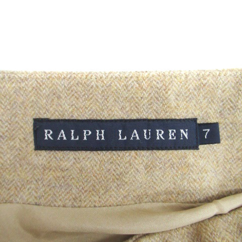 ラルフローレン RALPH LAUREN フレアスカート ひざ丈 ウール 7 茶色 ブラウン /HO32 レディース_画像5