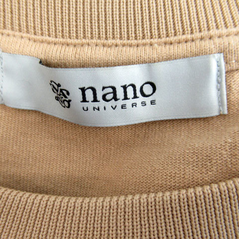 ナノユニバース nano universe カットソー 七分袖 クルーネック 無地 オーバーサイズ F ベージュ /SY35 メンズ_画像3