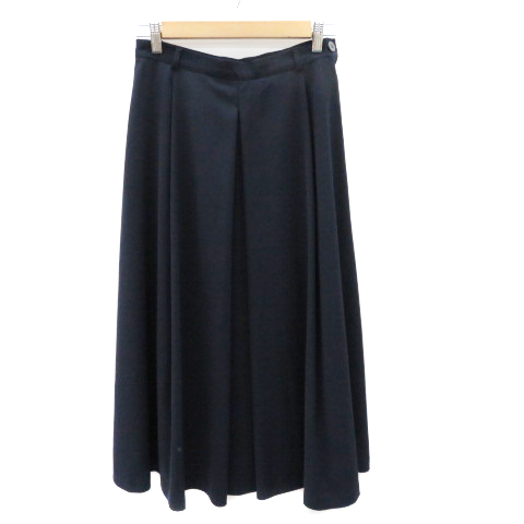 コルディア CORDIER フレアスカート ギャザースカート ロング丈 無地 大きいサイズ 42 紺 ネイビー /YK16 レディース_画像1