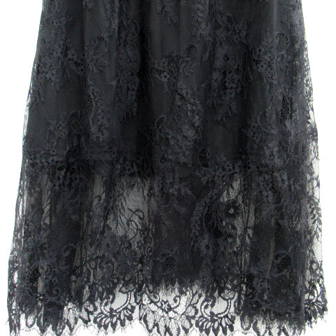  azur bai Moussy AZUL by moussychu-ru skirt flair skirt maxi height long height race S black black /SM36 lady's 