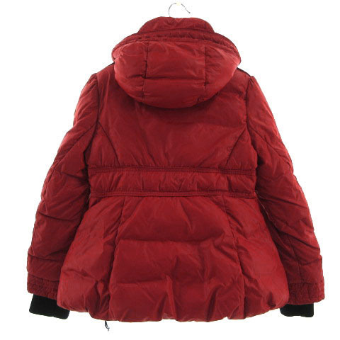 モンクレール MONCLER ダウンジャケット フーディー ロゴワッペン ダブルジップ ダウン80％ レッド 赤 128 キッズ_画像7