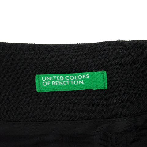 ユナイテッド・カラーズ・オブ・ベネトン UNITED COLORS OF BENETTON セミフレアパンツ ロング丈 42 大きいサイズ 黒 ブラック レディース_画像5