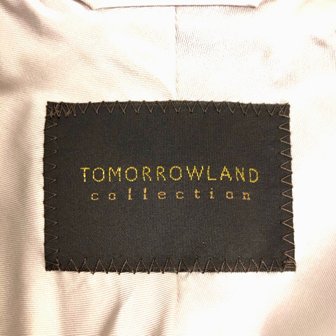 トゥモローランドコレクション TOMORROWLAND collection コート チェスターコート ダブル ウール混 シルク混 ロング丈 ミックス 36 グレー_画像3