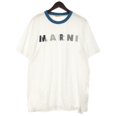 マルニ MARNI 22SS ロゴ Tシャツ カットソー 半袖 プリント HUMU0198P7 ホワイト 52 メンズ_画像1