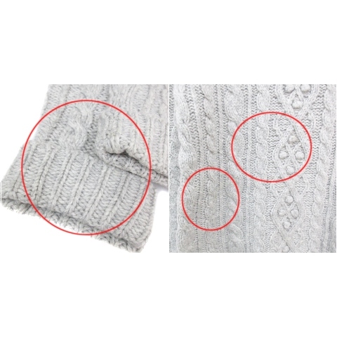 ka on Kaon вязаный свитер длинный рукав раунд шея шерсть кабель плетеный pa- рубин zbiju- roll выше F. серый /FF6 женский 