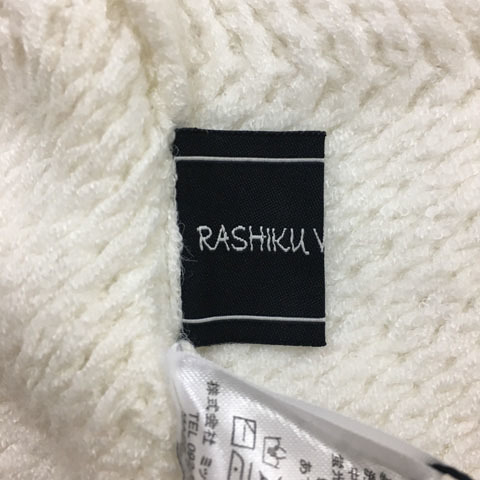 RASHIKU VOUS POUR セーター ニット プルオーバー ラウンドネック 無地 リブ 長袖 M 白 ホワイト レディース_画像5