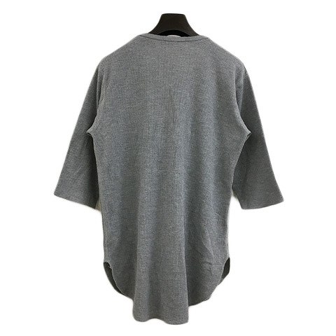 レイジブルー RAGEBLUE カットソー Tシャツ プルオーバー クルーネック 無地 ワッフル 七分袖 M グレー メンズの画像4