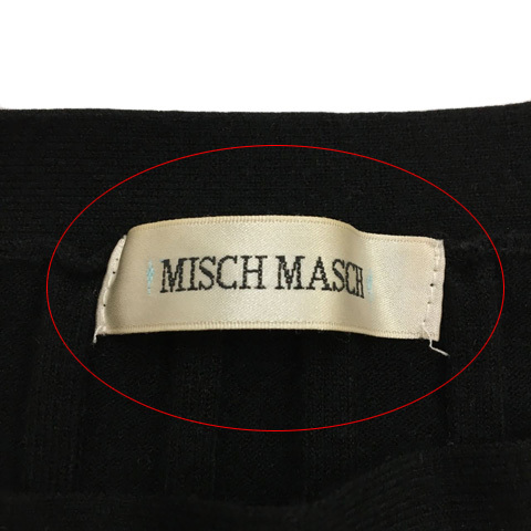 ミッシュマッシュ MISCH MASCH セーター ニット プルオーバー ボートネック リブ 無地 長袖 M 黒 ブラック レディース_画像6