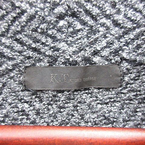 ke- tea ki width ta spool K.T KIYOKO TAKASE knitted cardigan topa- herringbone pattern long sleeve 9 gray /AU lady's 