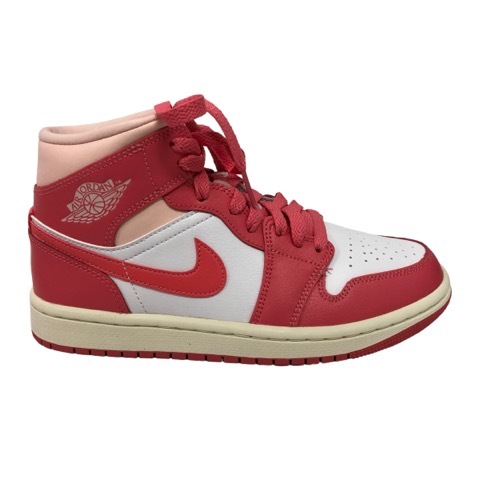 ナイキ NIKE WMNS Air Jordan 1 Mid Strawberries and Cream ハイカット スニーカー 無地 ロゴ 23 ピンク 白 ホワイト bq6472-186 レディー_画像4