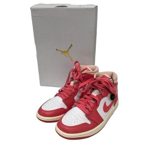 ナイキ NIKE WMNS Air Jordan 1 Mid Strawberries and Cream ハイカット スニーカー 無地 ロゴ 23 ピンク 白 ホワイト bq6472-186 レディー_画像9