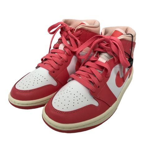 ナイキ NIKE WMNS Air Jordan 1 Mid Strawberries and Cream ハイカット スニーカー 無地 ロゴ 23 ピンク 白 ホワイト bq6472-186 レディー_画像1