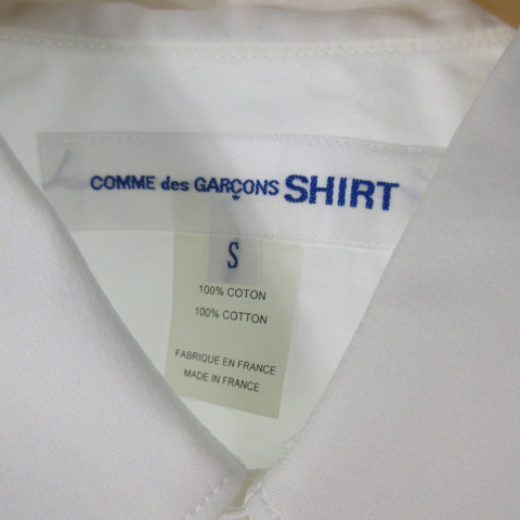 コムデギャルソンシャツ COMME des GARCONS SHIRT マントシャツ ドレスシャツ ポンチョ風 半袖 白 ホワイト コットン S メンズ_画像6