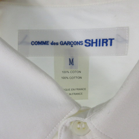 コムデギャルソンシャツ COMME des GARCONS SHIRT マントシャツ ドレスシャツ ポンチョ風 半袖 白 ホワイト コットン M メンズ_画像4