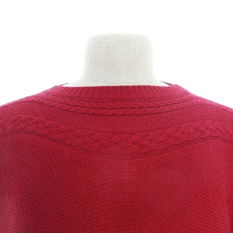  Beams Heart BEAMS HEART knitted sweater long sleeve round neck thin plain red red tops /BT men's 