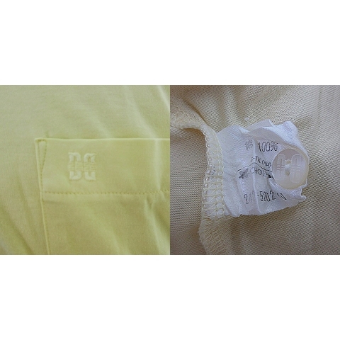 ダックス DAKS ポロシャツ カットソー 半袖 コットン 薄手 ロゴ 刺繍 ワンポイント 黄 イエロー トップス /TYM メンズ_画像6