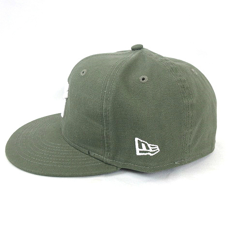アンディフィーテッド UNDEFEATED NEW ERA 59FIFTY CAP ロゴ 刺繍 ニューエラ キャップ 帽子 カーキグリーン系 7 1/2 59.6cm メンズ_画像6