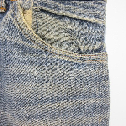 リーバイス Levi's 646 刻印6 デニム フレア ベルボトム クラッシュ ライトブルー 実寸W30 L31 STK メンズの画像3